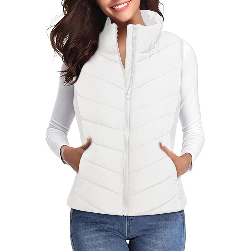 ⏰Puffer Vest Women Sleeveless Zip Up Outerwear
