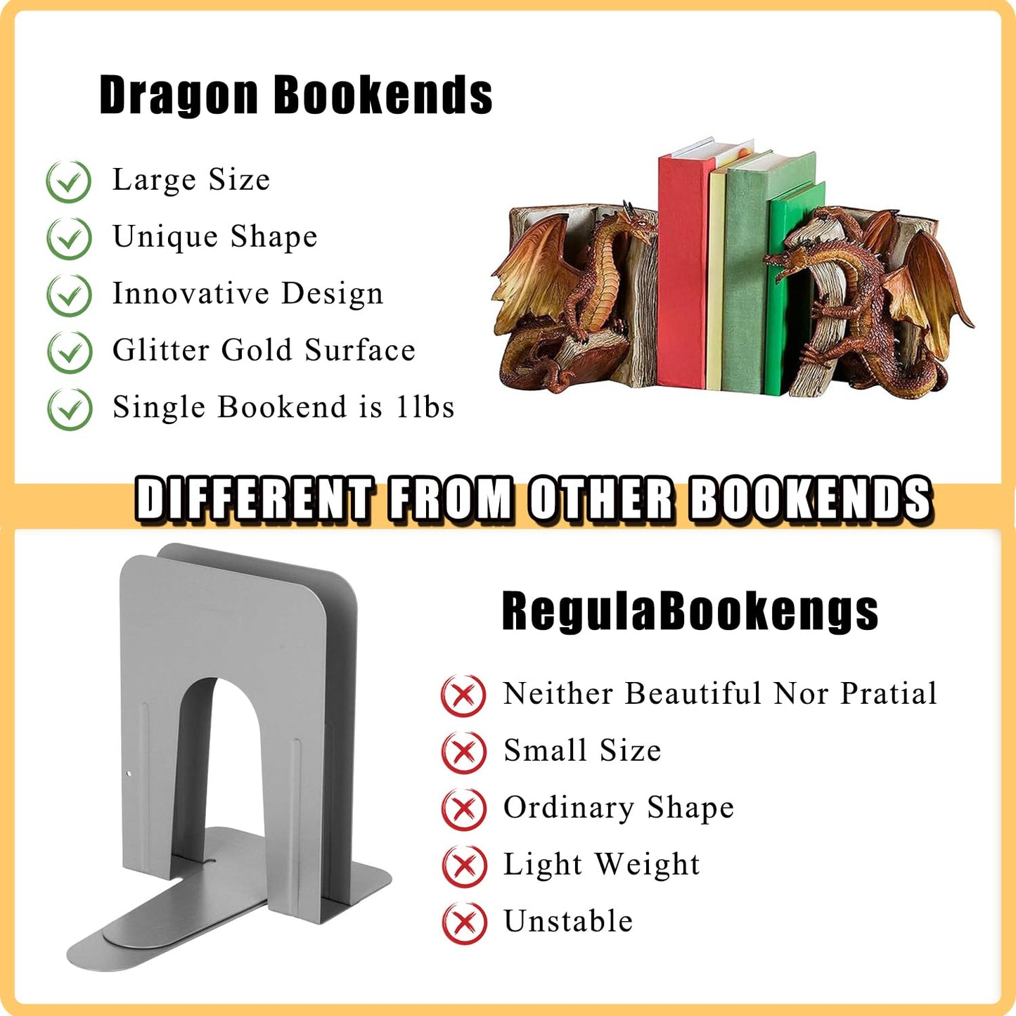 Medieval dragon decorative bookends