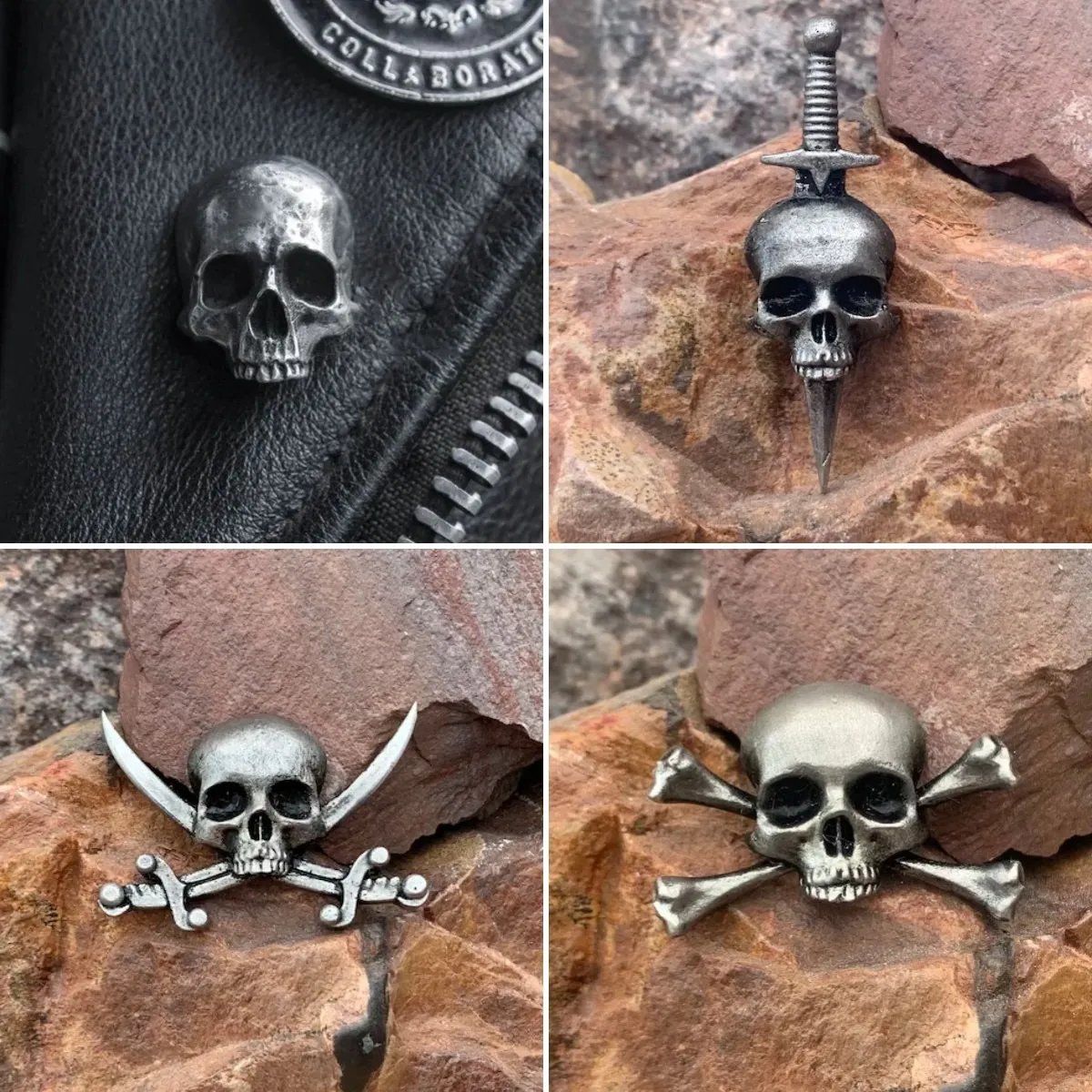 Handmade - Vintage Gothic Skull Brooch🔥