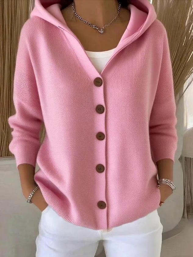 š„Women Cotton Plain Long Sleeve Comfy Casual Cardigan