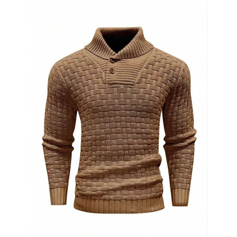 ๐Men's sweater with structured stand-up collar