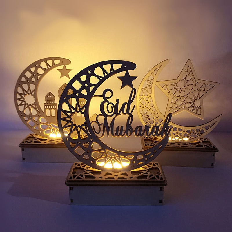 Ramadan Decoration Festival Wooden Moon Star
