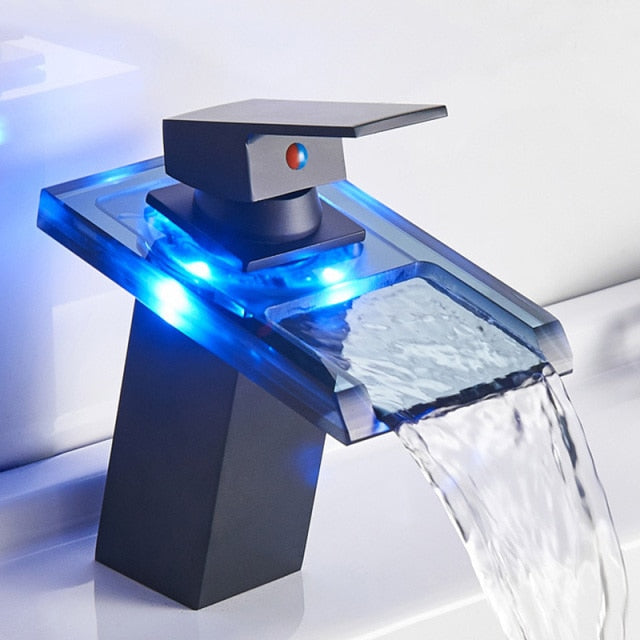 Led Temperature Bathroom Mixer Faucet