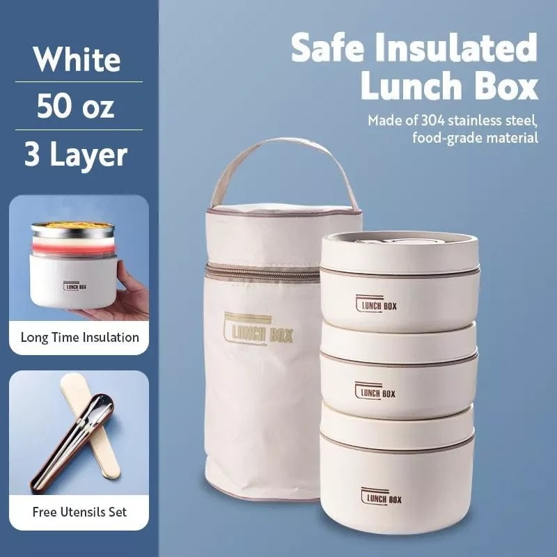 (Last Day Promotion 49% OFF) Portable Insulated Lunch Container Set - BUY 2 FREE SHIPPING