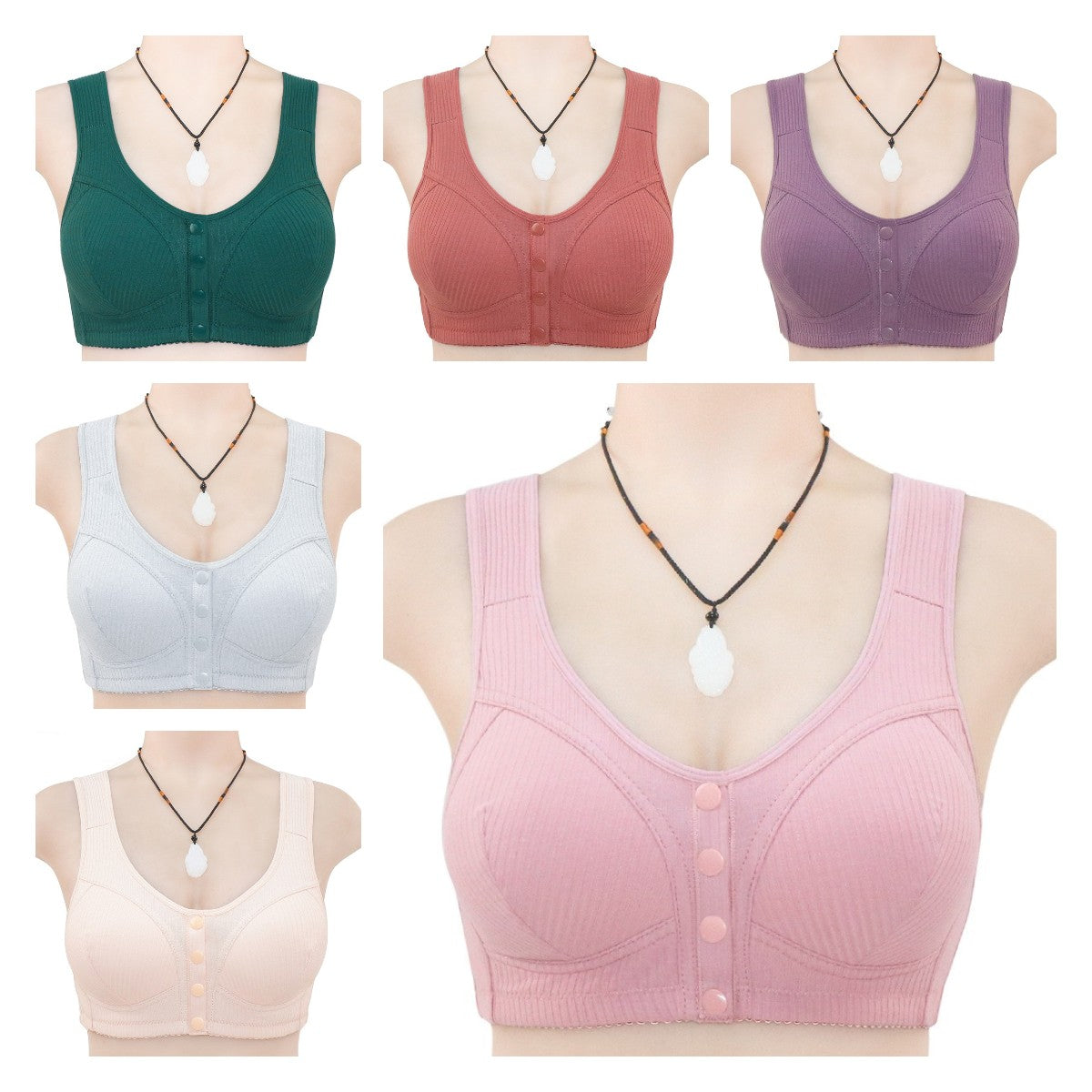 New women’s front snap button plus size bra