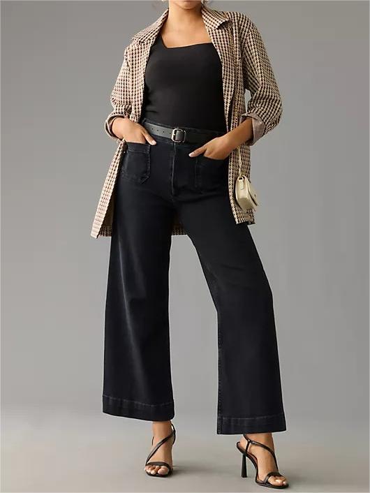 Tummy Control Cropped Wide-Leg Jeans(BUY 2 FREE SHIPPING)