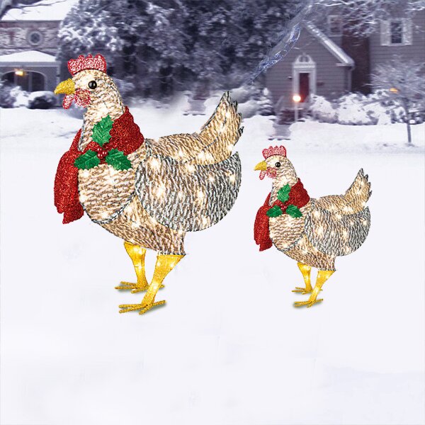 💝Lantern chicken with scarf Christmas decoration