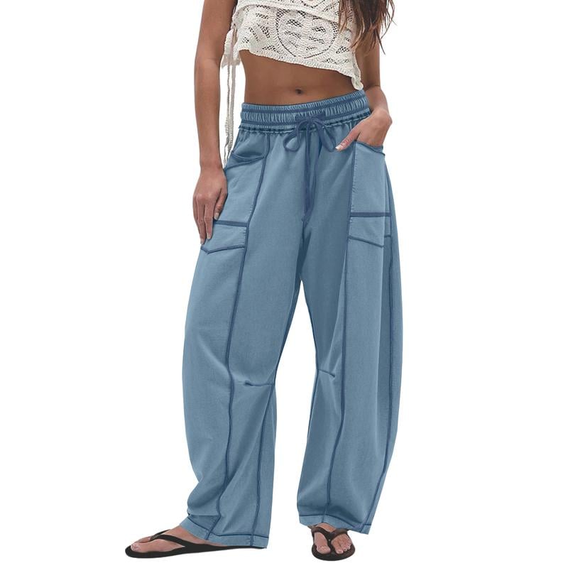 Womens Baggy Barrel Pants Wide Legs, Big Pockets, Zero Stress!