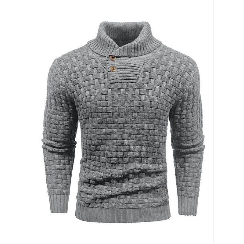 💜Men's sweater with structured stand-up collar