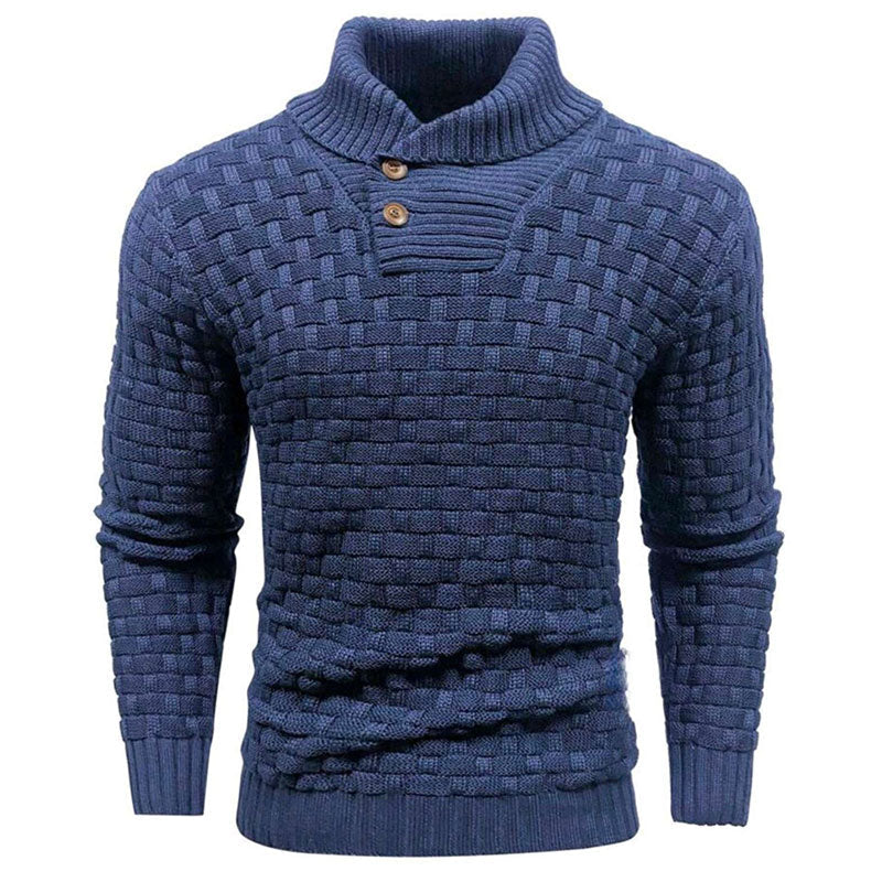 💜Men's sweater with structured stand-up collar