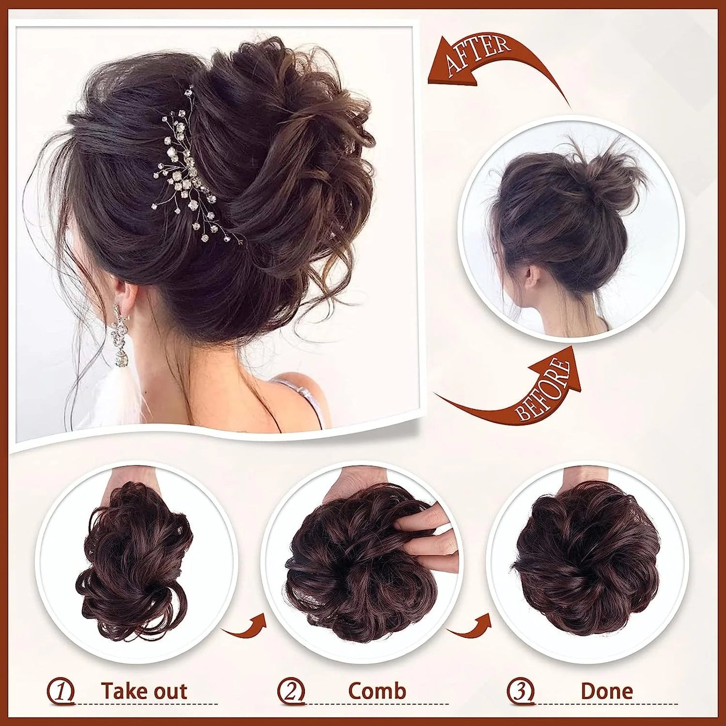 Claw Clip Messy Bun Hair Piece