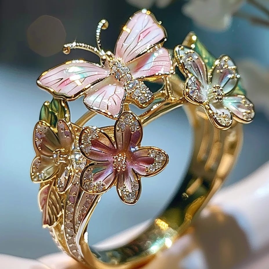 🔥Size Can Be Changed At Will 🌸Butterfly Flower Ring🌸