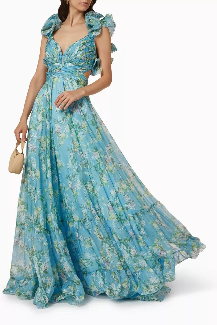 Beautiful floral silk composite dress
