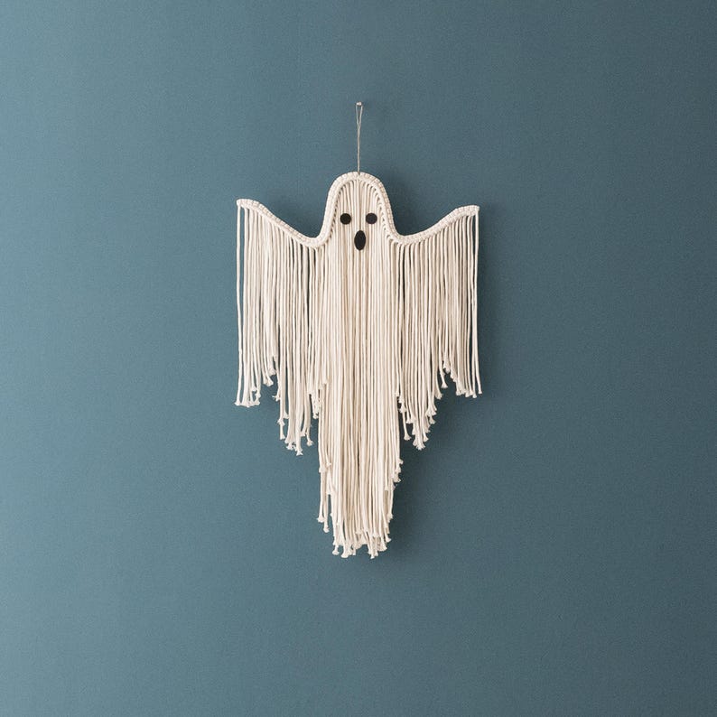 halloween hand-woven white ghost wall hanging kit