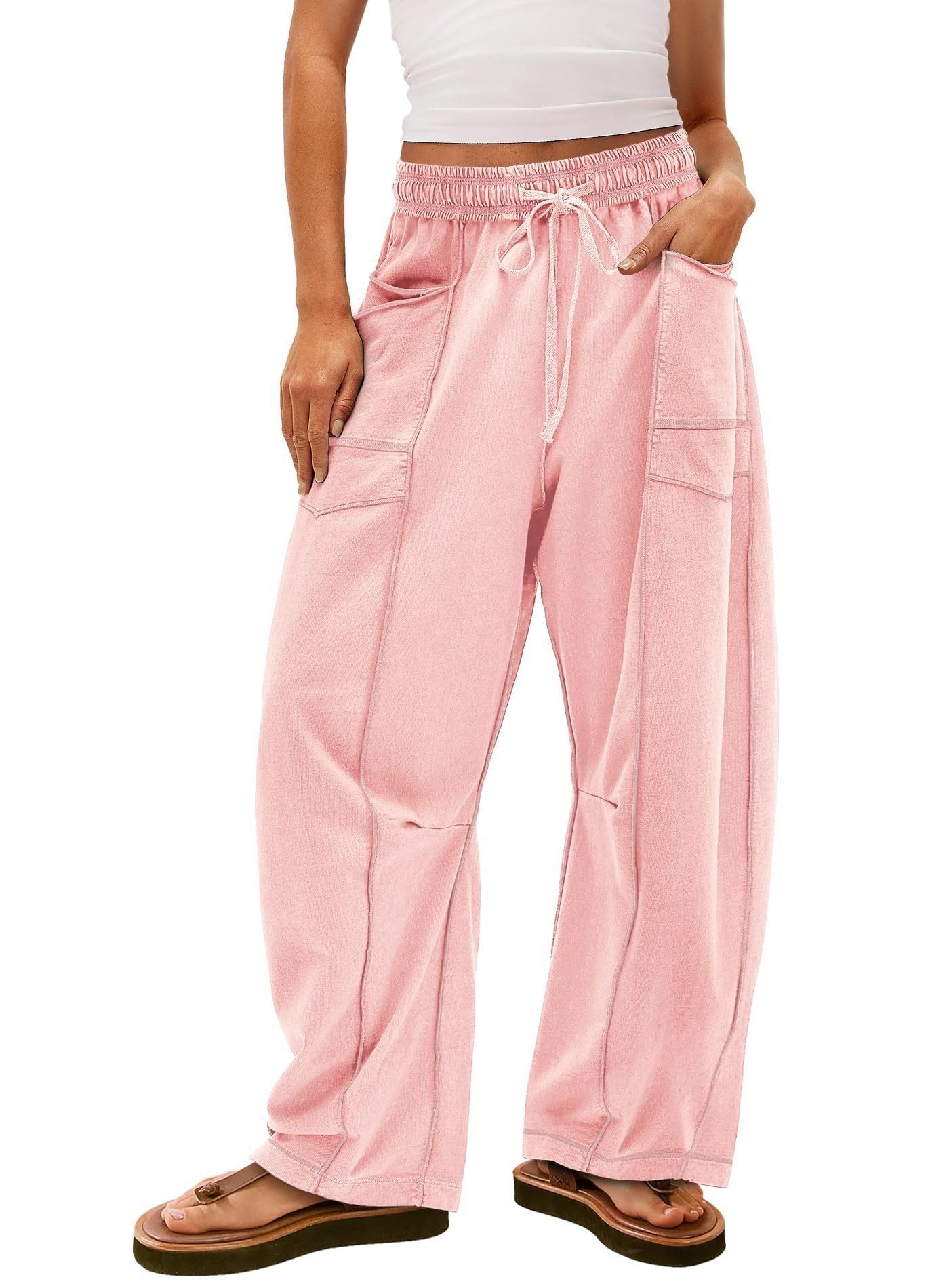 Womens Baggy Barrel Pants Wide Legs, Big Pockets, Zero Stress!
