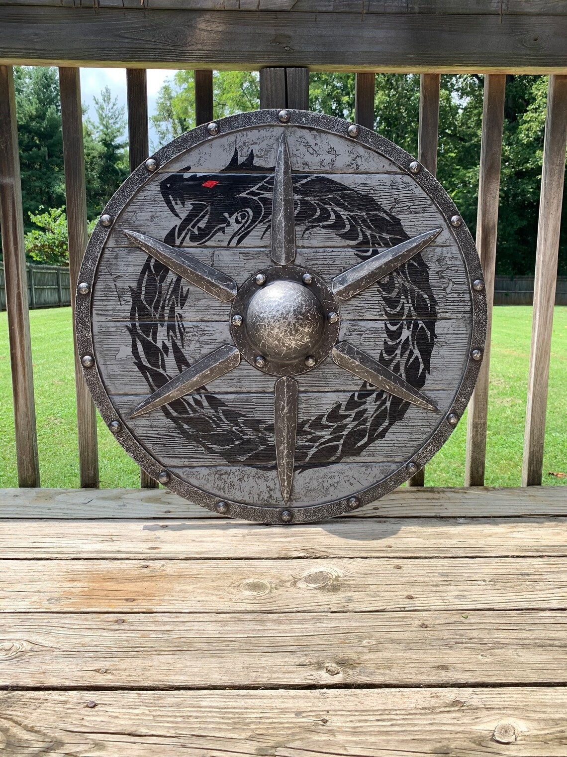 Battle Damaged Viking Wooden Shield 30CM