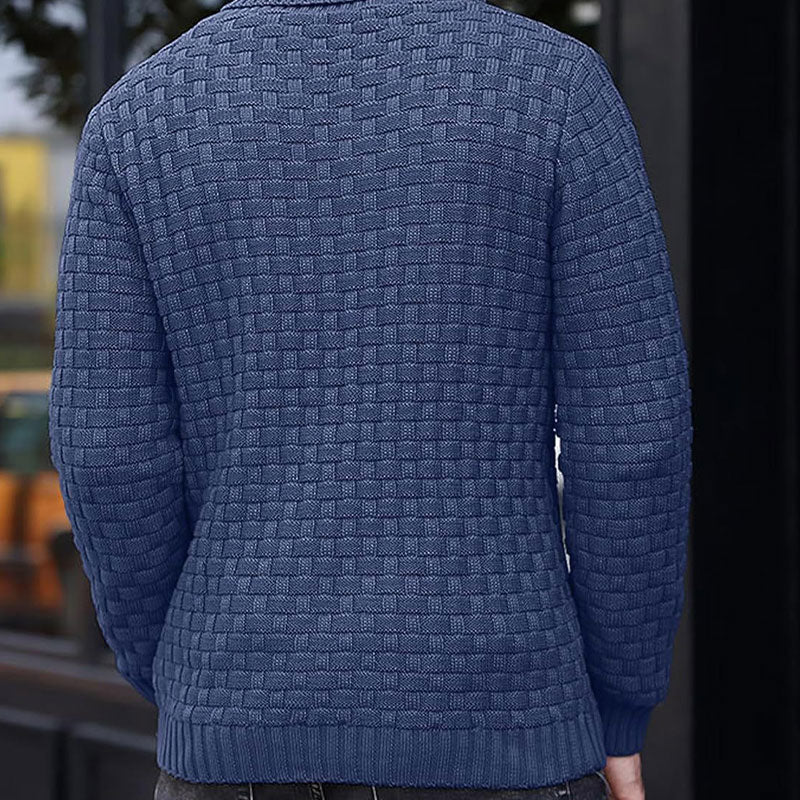 💜Men's sweater with structured stand-up collar