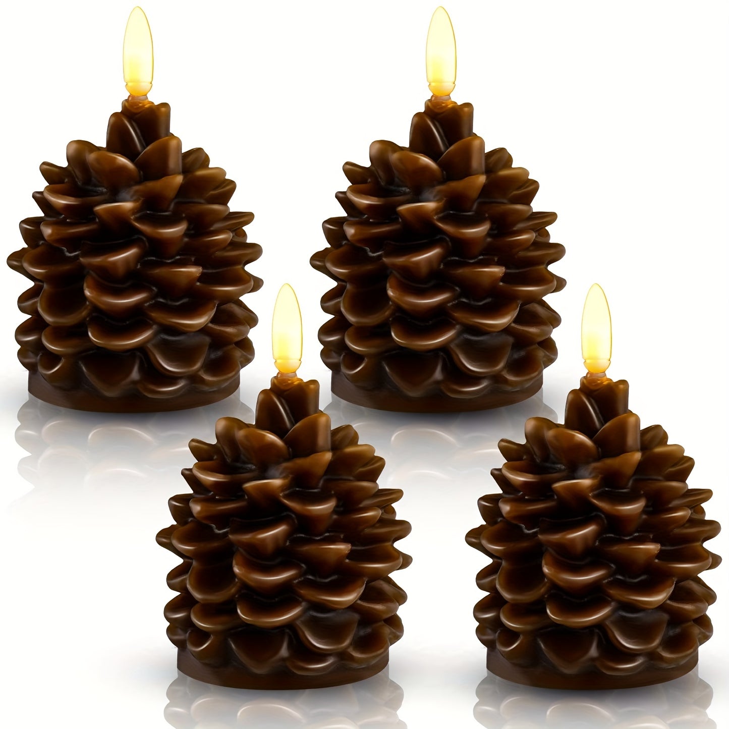 New Christmas pine cone paraffin LED bullet candle light Christmas decoration atmosphere