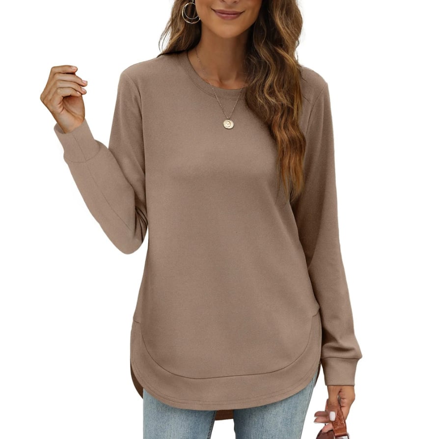 ⏰Women's Sweatshirt Crewneck Curved Hem