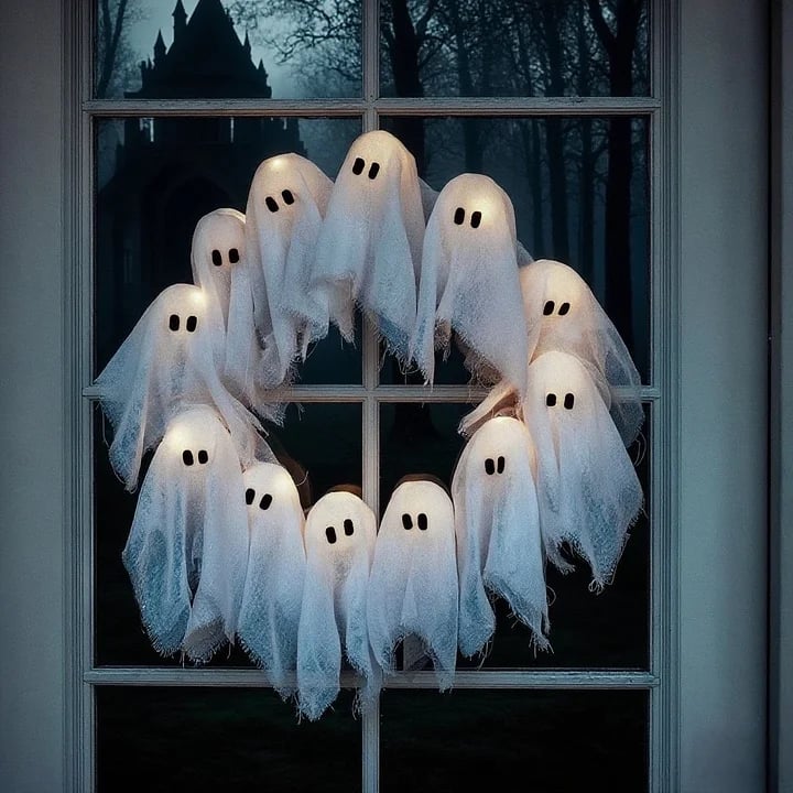 🎃2025 Halloween Hot Sale 49% OFF💥Ghosts Wreath🎁BUY MORE SAVE MORE