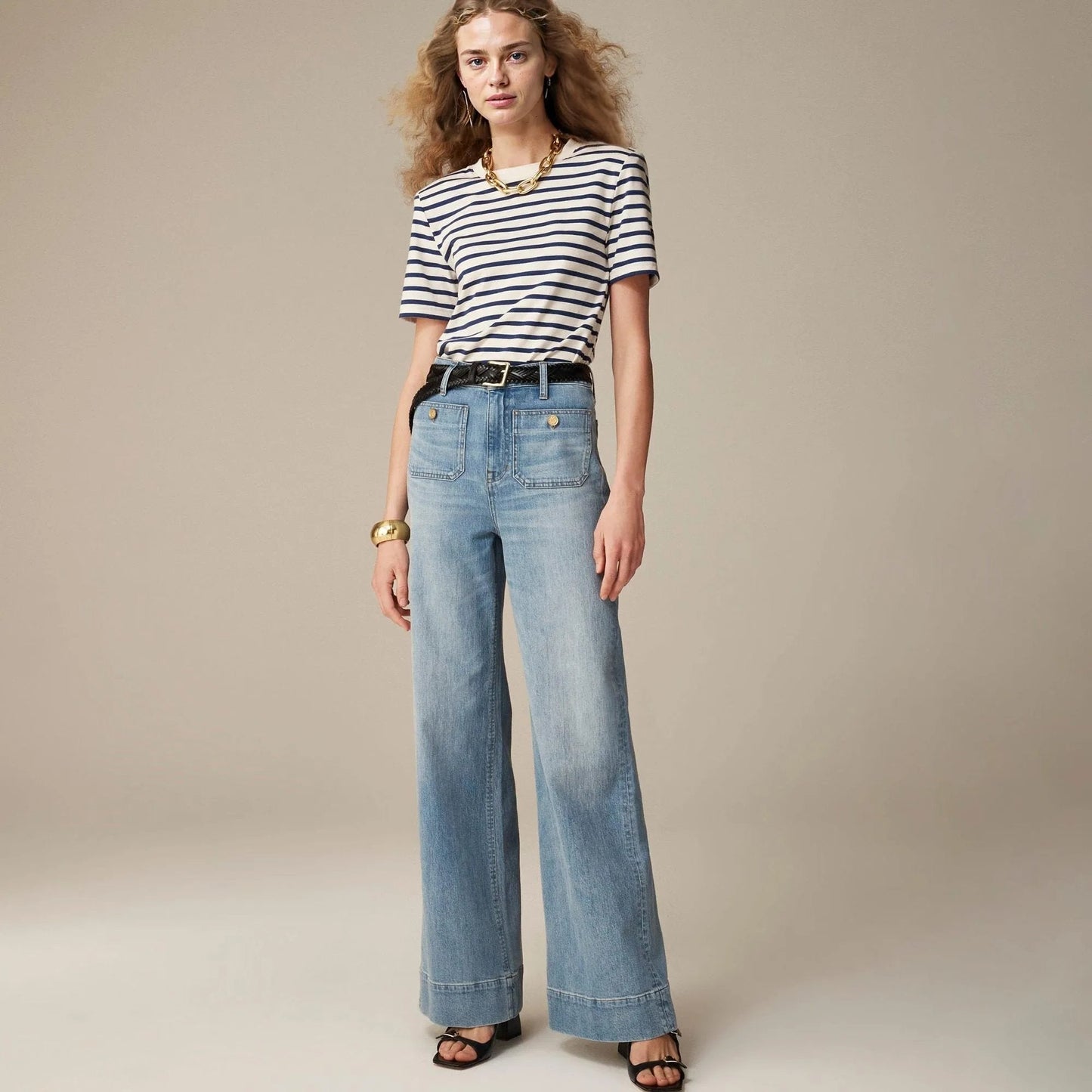 Tummy Control Sailor Wide Leg Jeans