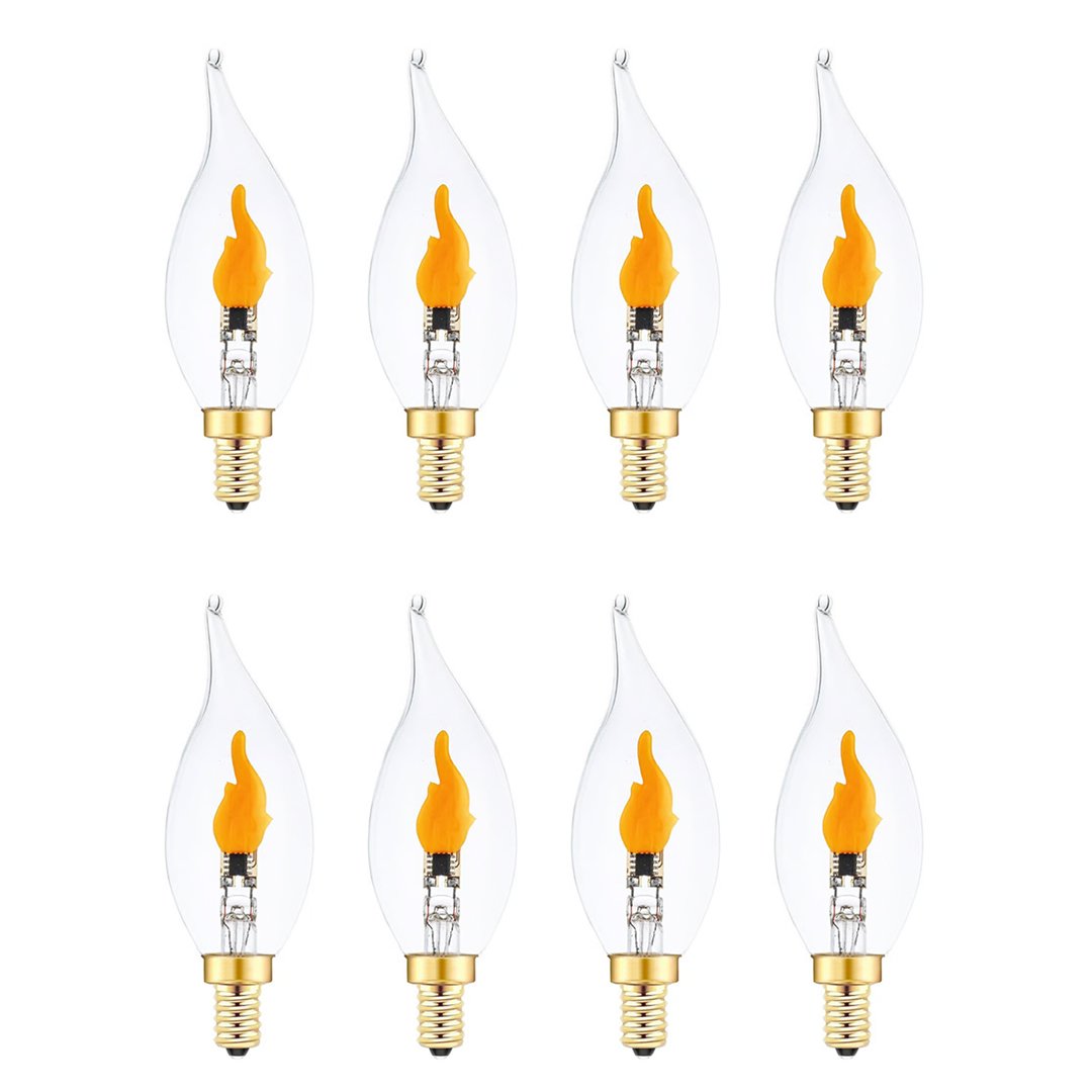 🔥E12 LED Flickering Flame Decoration Light Bulbs -Perfect Ambiance for Halloween Christmas