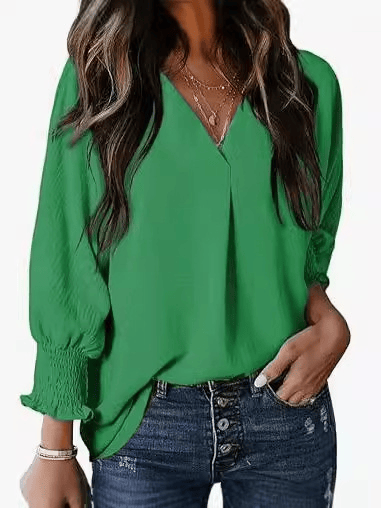 Womens Tunic Tops V Neck Casual Loose 3/4 Sleeve Shirts Dressy Blouses Tops Overiszed T Shirts