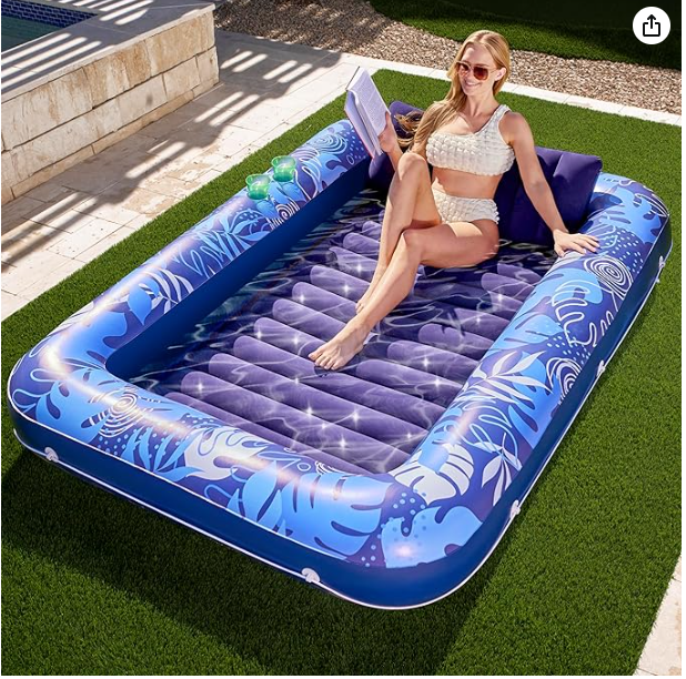 Inflatable Tanning Pool Lounger Float for Adults