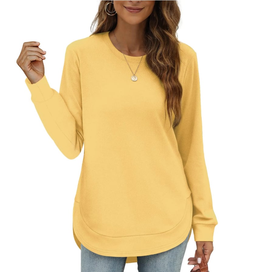 ⏰Women's Sweatshirt Crewneck Curved Hem