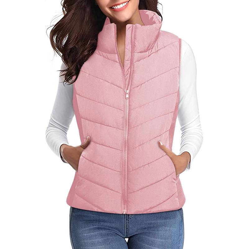 ⏰Puffer Vest Women Sleeveless Zip Up Outerwear