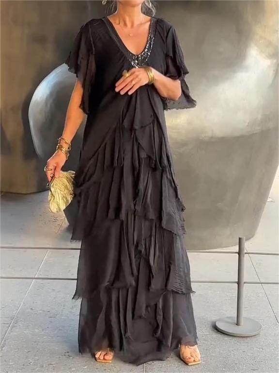 🔥Elegant V-neck Maxi Dress(BUY 2 FREE SHIPPING)