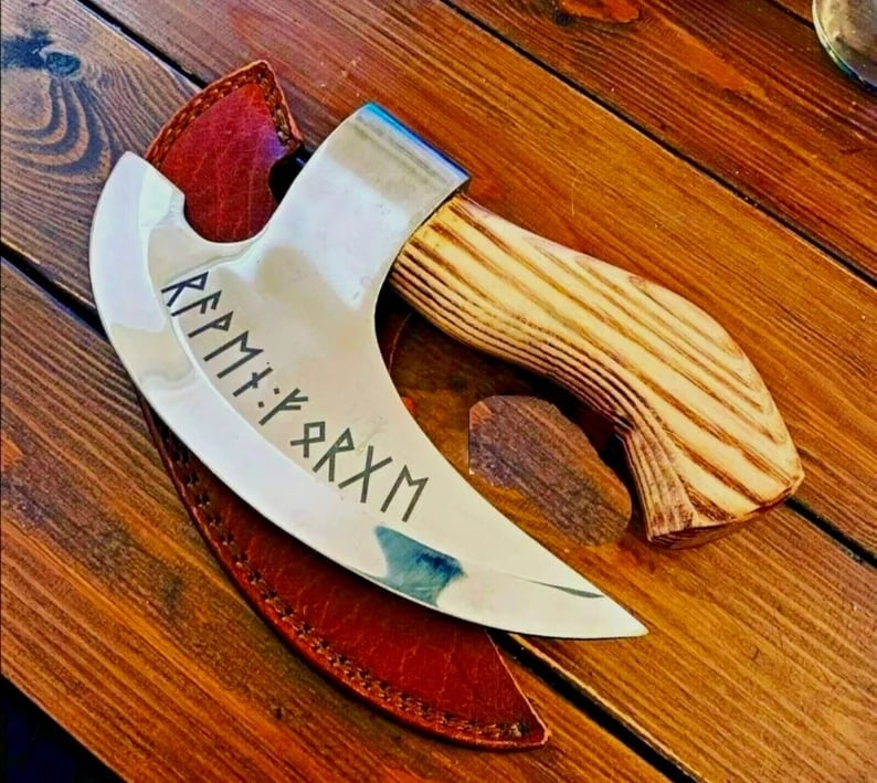 🎁🪓Gift to Him - Handmade Pizza Cutting Axe-Free leather case