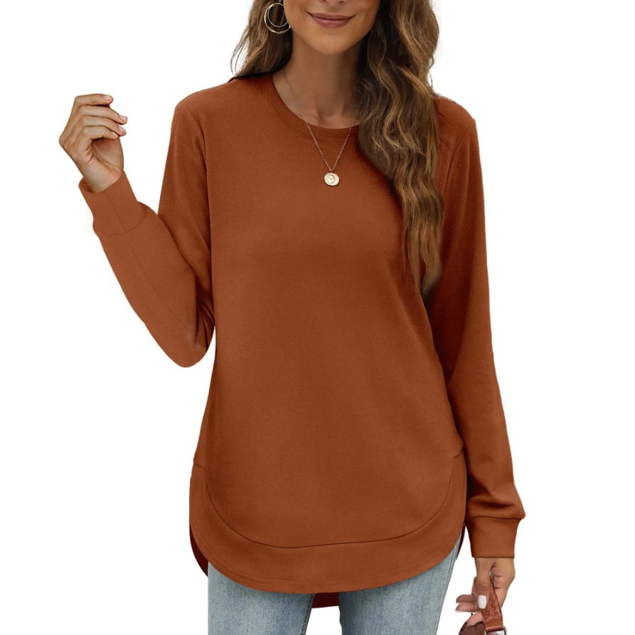 ⏰Women's Sweatshirt Crewneck Curved Hem