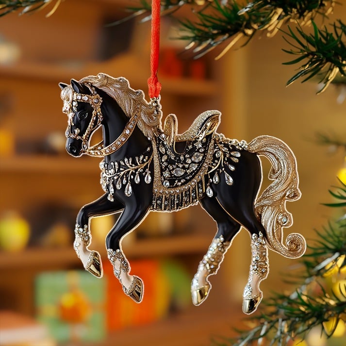 🔥🎁Handmade Horse Christmas Ornament(2D)