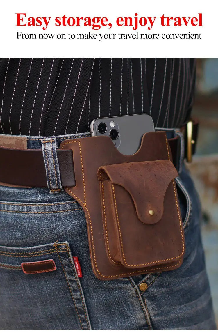 Multifunctional Leather Phone Belt Bag