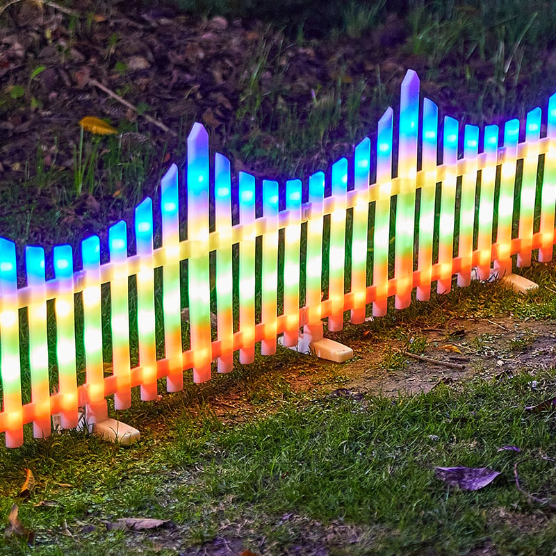 5 Pack Wave-Shaped Solar LED Lighted Garden Fence