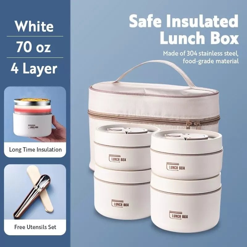 (Last Day Promotion 49% OFF) Portable Insulated Lunch Container Set - BUY 2 FREE SHIPPING