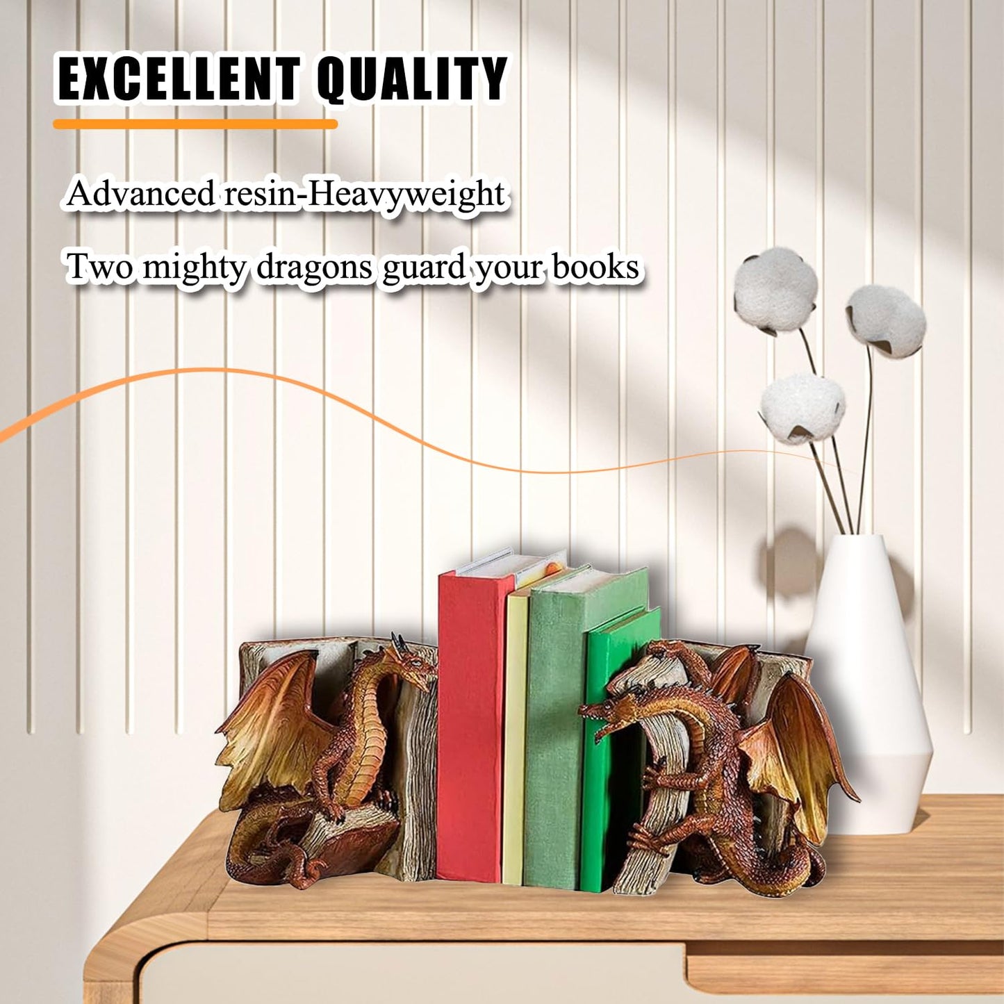 Medieval dragon decorative bookends