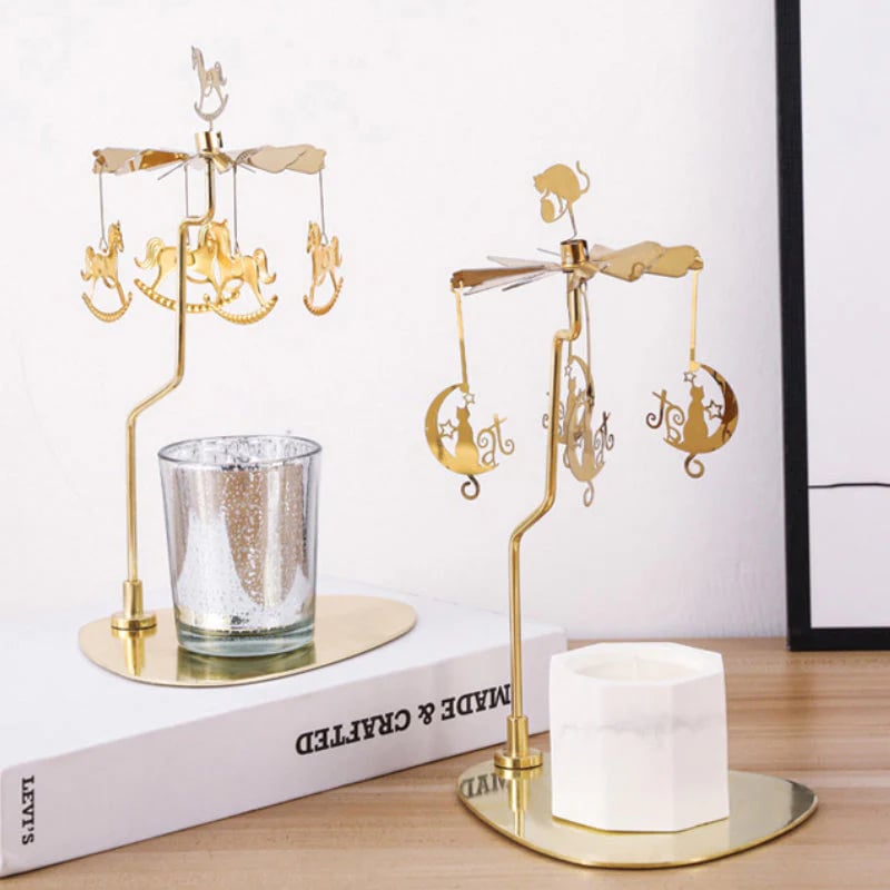 Romantic rotating candle holder