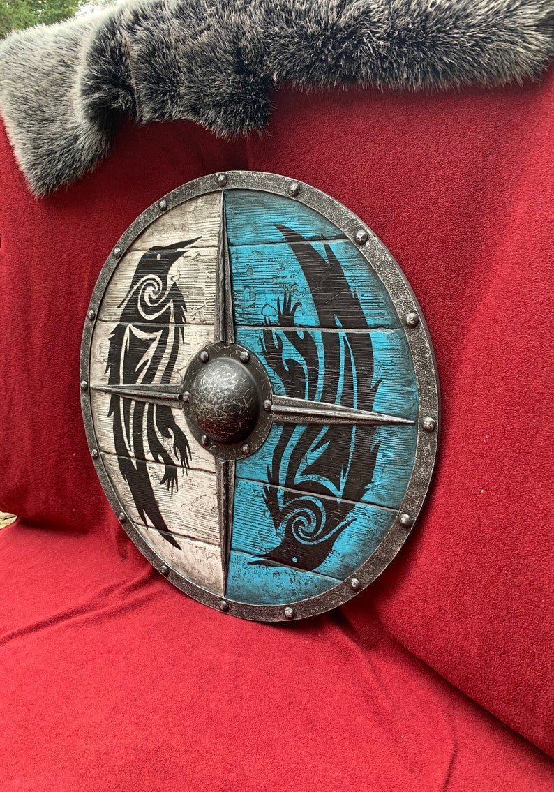 Battle Damaged Viking Wooden Shield 30CM