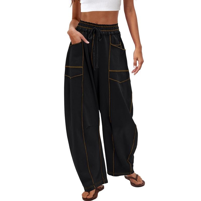 Womens Baggy Barrel Pants Wide Legs, Big Pockets, Zero Stress!