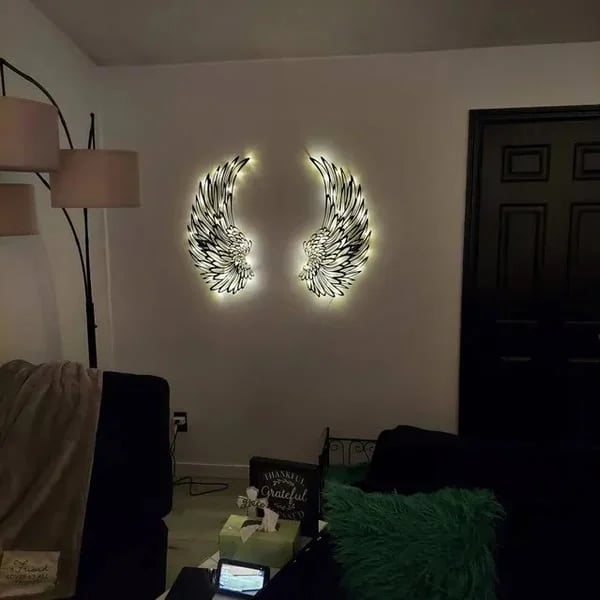 ✨1 PAIR ANGEL WINGS METAL WALL ART WITH LED LIGHTS-🎁GIFT TO HER