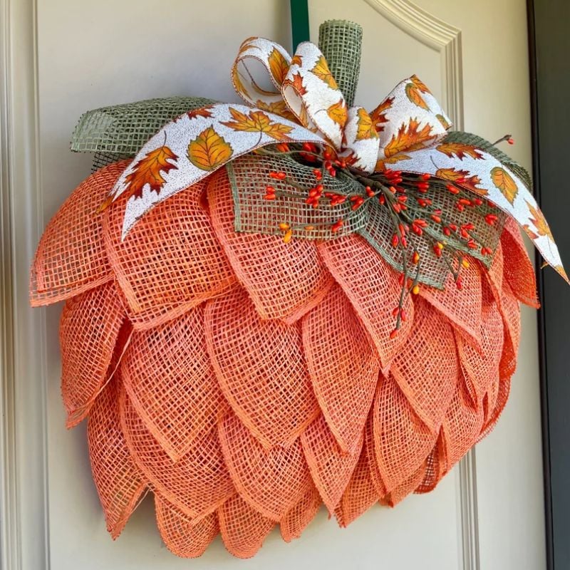 🔥Last Day 60% OFF 🍁 Farmhouse Pumpkin Wreath For Front Door