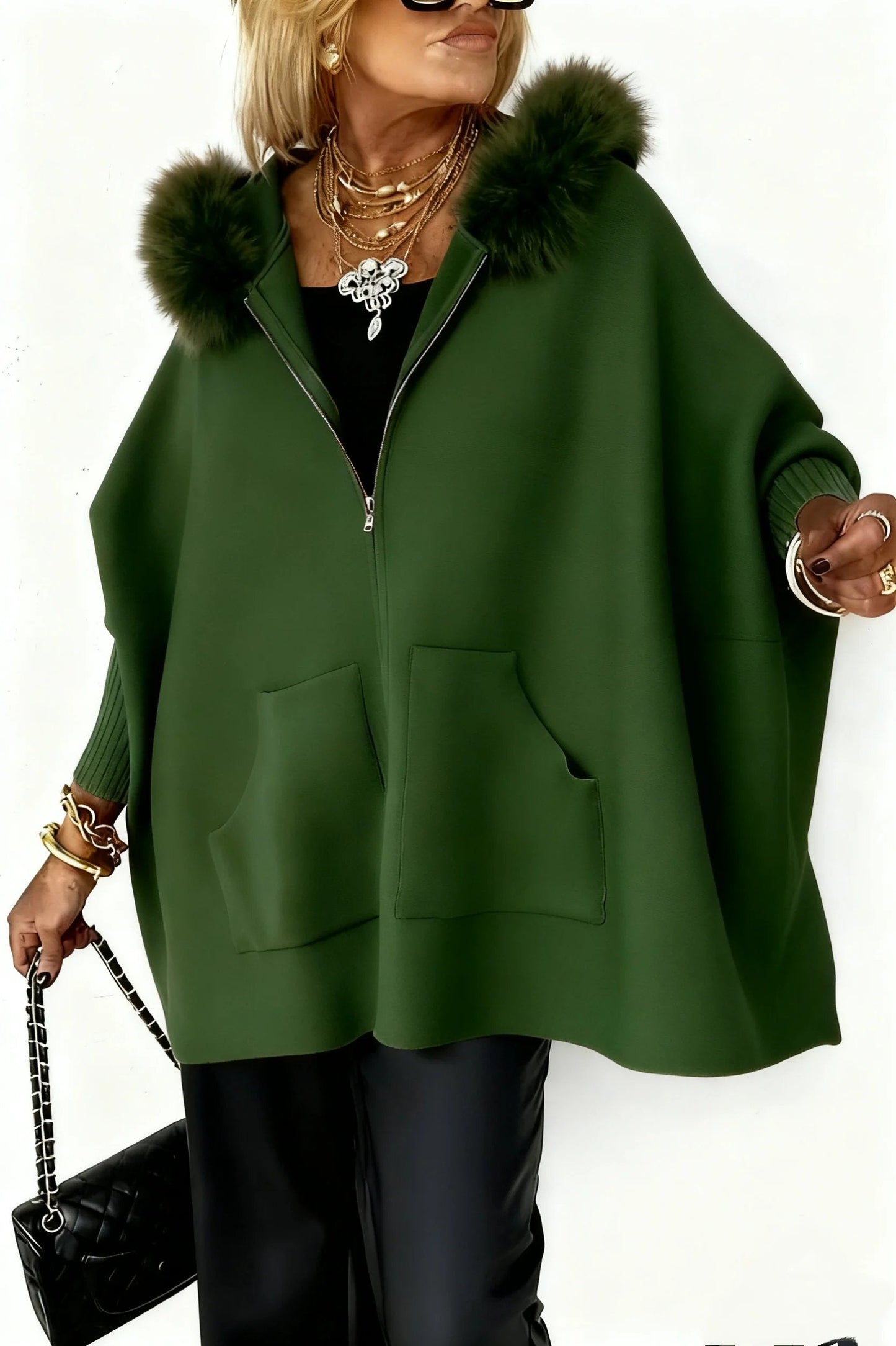 🧥Women Fur Collar Solid Color Casual Jacket