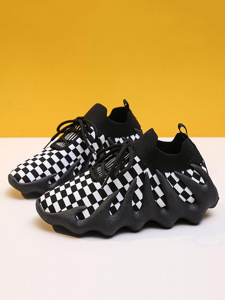 Lace-up Knit Breathable Sneakers