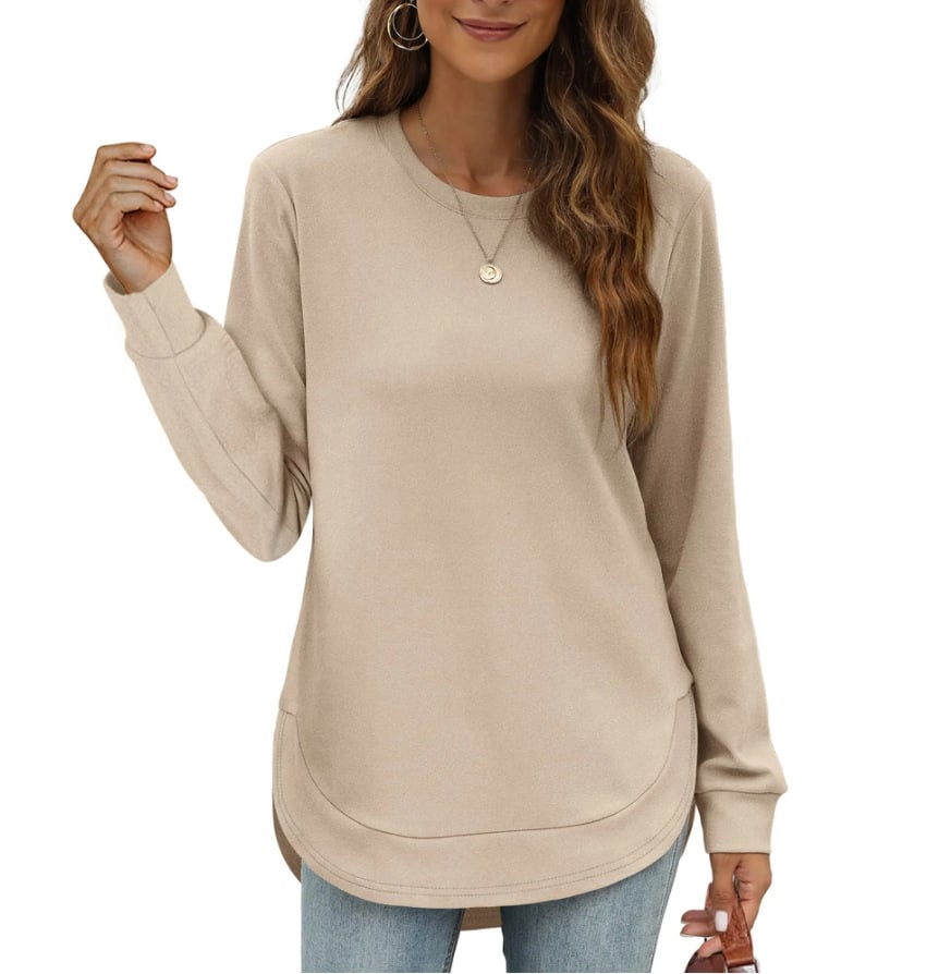 ⏰Women's Sweatshirt Crewneck Curved Hem