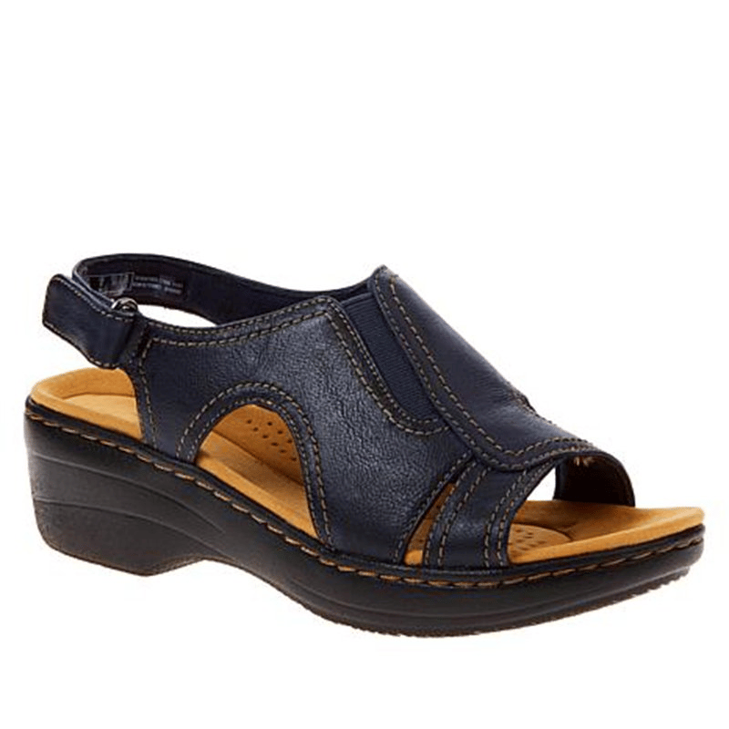 2024 New Fashion Casual Leather Wedge Sandals