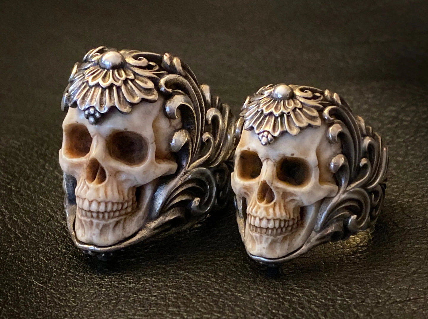 ⏰Hot Sale 49% OFF -Vintage Polish Floral Armor Antler Skull Ring