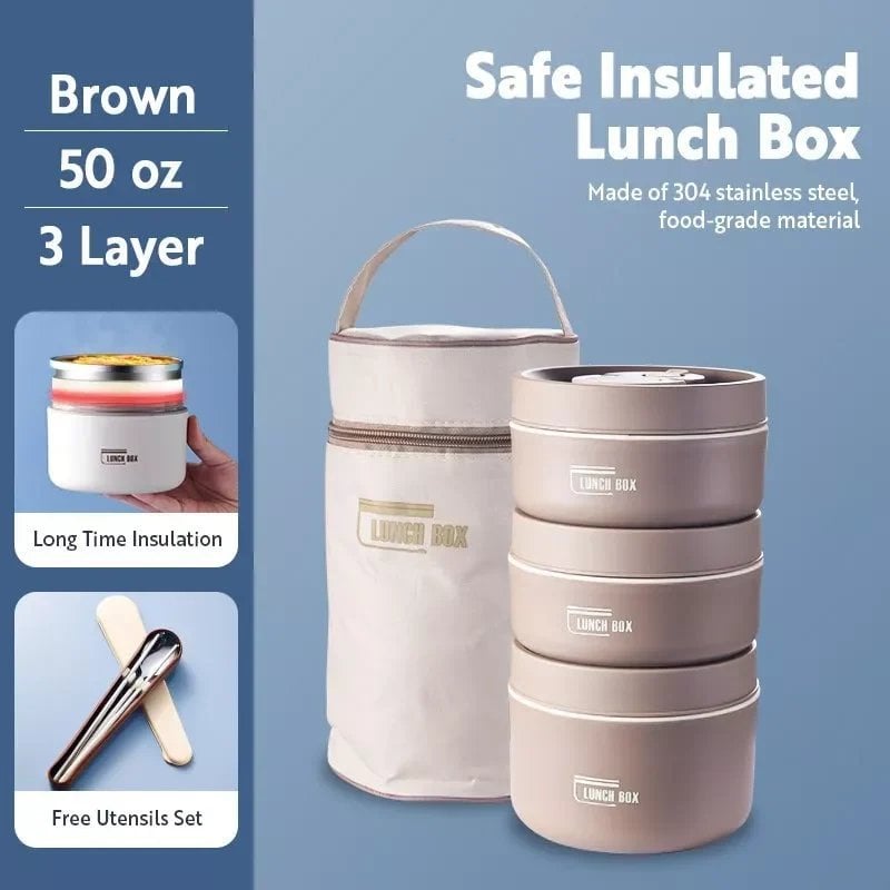 (Last Day Promotion 49% OFF) Portable Insulated Lunch Container Set - BUY 2 FREE SHIPPING