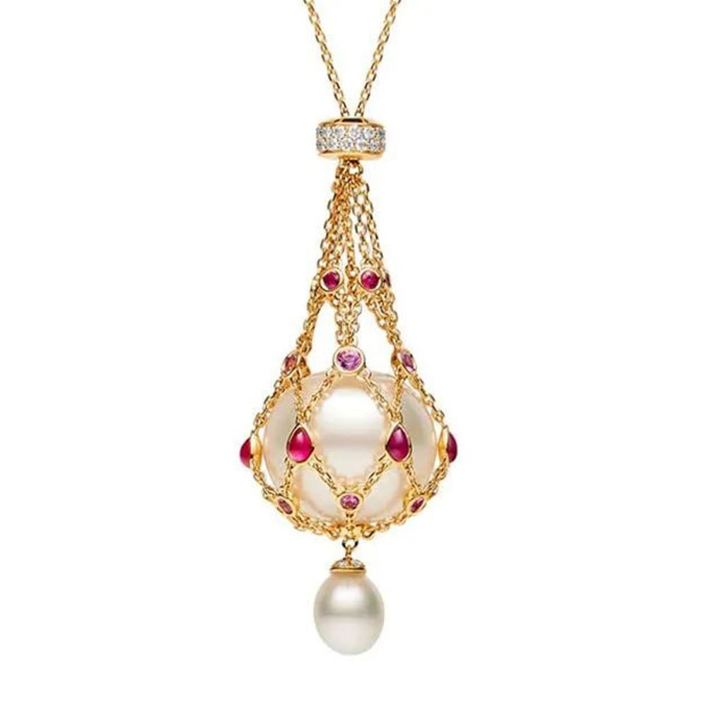 Last Day 49% OFF--Pearl & Gemstone Lavalier Pendant